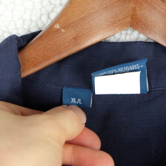 Propper Button Up Shirt Mens Extra Large Navy Blue Rip Stop Long Sleeve Workwear - Picture 10 of 10